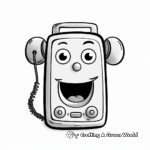 Retro Push Button Phone Coloring Worksheets 1