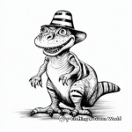 Retro-Styled Comic Dilophosaurus Coloring Pages 2