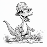Retro-Styled Comic Dilophosaurus Coloring Pages 3