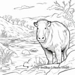 Riverbank Capybara Coloring Sheets 1