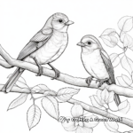 Robins in Their Natural Habitat Coloring Pages 4