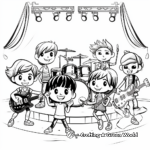 Rock Band Stage for Music Fans Coloring Pages 3