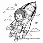 Rocket Ship and Astronaut Coloring Pages 1