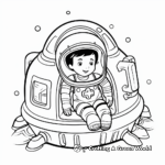 Rocket Ship and Astronaut Coloring Pages 2