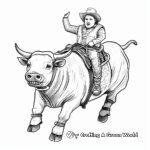 Rodeo Clown and Bull Coloring Pages 1