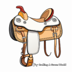 Rodeo Saddle Coloring Sheets 1
