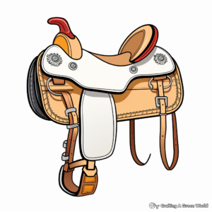 Rodeo Saddle Coloring Sheets 1