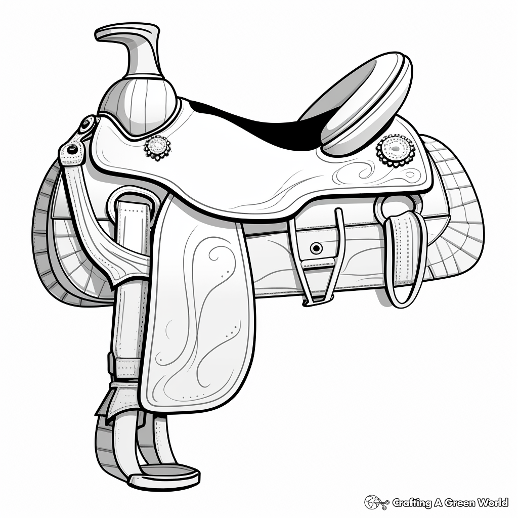 Rodeo Saddle Coloring Sheets 3