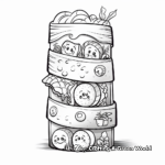 Roll-up Maki Sushi Coloring Pages 1