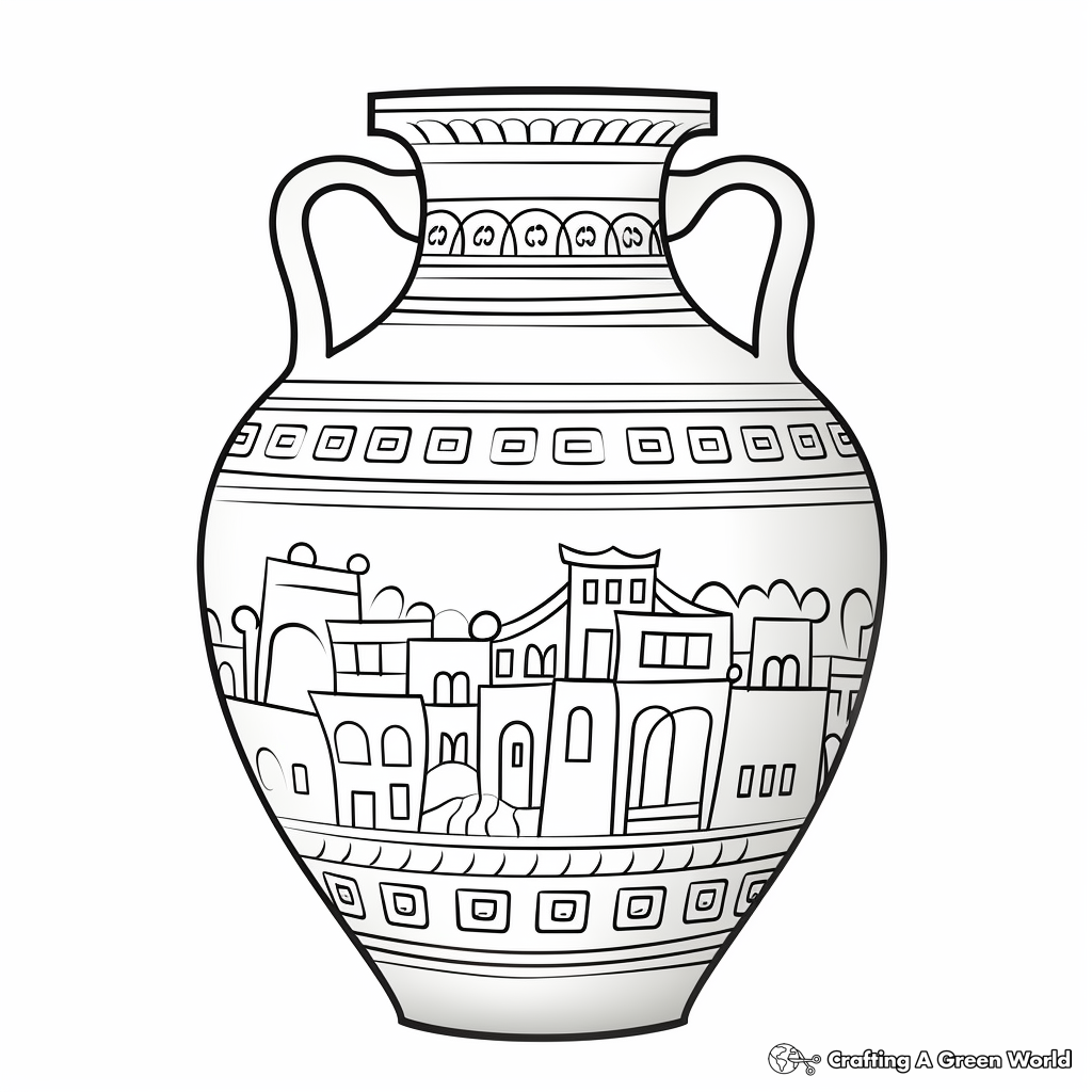 Roman Amphora Vase Coloring Pages 1