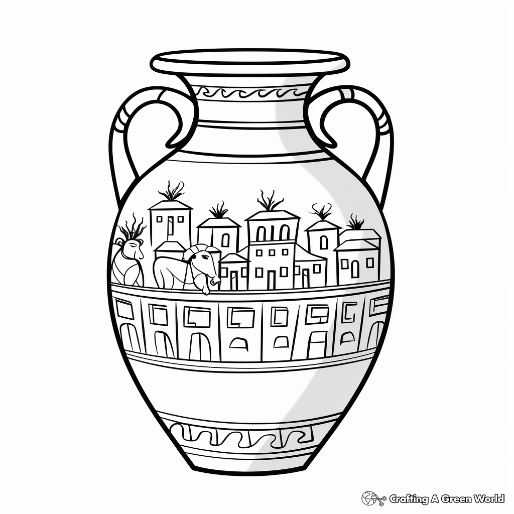 Roman Amphora Vase Coloring Pages 4