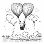 Romantic Balloon Ride Coloring Sheets 2