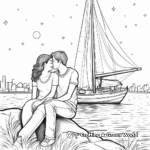Romantic Couples on Sailboat Coloring Pages 1