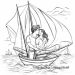 Romantic Couples on Sailboat Coloring Pages 3