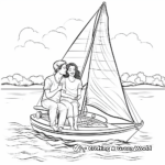 Romantic Couples on Sailboat Coloring Pages 4