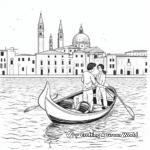 Romantic Gondola Boat Coloring Pages 3
