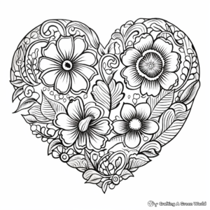 Romantic Heart Patterns Coloring Pages 4