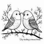 Romantic Lovebirds Coloring Pages 3