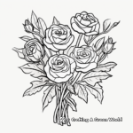Romantic Rose Bouquet Coloring Pages 1