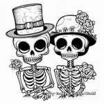 Romantic Skull Couple Coloring Pages 1