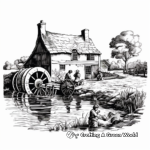 Romanticism The Hay Wain by Constable Coloring Pages for Art Lovers 2