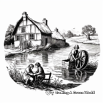 Romanticism The Hay Wain by Constable Coloring Pages for Art Lovers 4