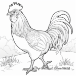 Rooster Crowing at Dawn Coloring Pages 1