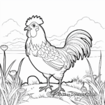 Rooster Crowing at Dawn Coloring Pages 2