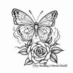 Rose and Butterfly Tattoo Coloring Pages 2