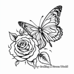 Rose and Butterfly Tattoo Coloring Pages 3