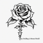 Rose and Dagger Tattoo Coloring Pages for Fans 2