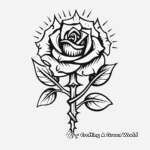 Rose and Dagger Tattoo Coloring Pages for Fans 3