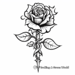 Rose and Dagger Tattoo Coloring Pages for Fans 4