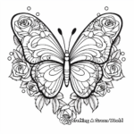 Rose Heart and Butterfly Coloring Pages 4