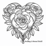 Rose Heart Coloring Pages in Victorian Style 1