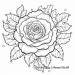 Rose Heart Coloring Pages with Love Messages 2