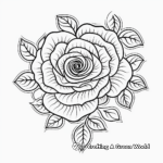 Rose Heart Coloring Pages with Love Messages 3