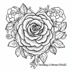 Rose Heart Coloring Pages with Love Messages 4