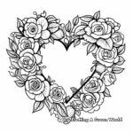Rose Heart Wreath Coloring Pages 1