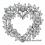 Rose Heart Wreath Coloring Pages 3