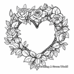 Rose Heart Wreath Coloring Pages 4