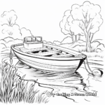 Rowboat Fishing Scene Coloring Pages 1