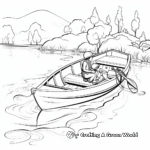 Barco de remos Escena de pesca Páginas para colorear 4