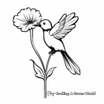 Ruby Throated Hummingbird and Flower Coloring Pages 4