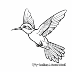 Ruby Throated Hummingbird in Flight Coloring Pages 1