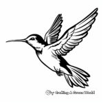 Ruby Throated Hummingbird Silhouette Coloring Pages 1