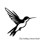 Ruby Throated Hummingbird Silhouette Coloring Pages 4