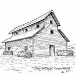 Rural-themed Hay Barn Coloring Sheets 1