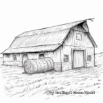 Rural-themed Hay Barn Coloring Sheets 2
