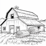 Rural-themed Hay Barn Coloring Sheets 3